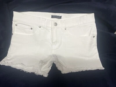 Pantalones cortos elásticos para mujer Venus talla 10 deshilachados con cortes blancos Foto 1 de 4