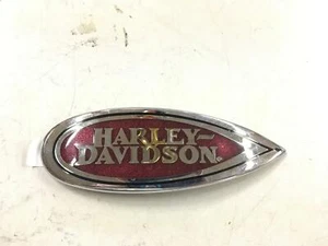 Harley-Davidson Left side only Chrome & red Gas Tank Emblem Medallion 1999 FLSTS - Picture 1 of 4