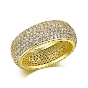 Anillo alianza de compromiso de boda R098 oro amarillo blanco de 18 quilates GP para mujer joyería de moda - Imagen 1 de 12