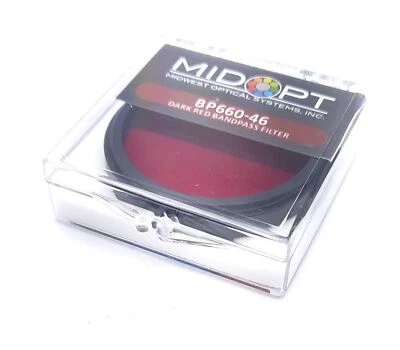 Midopt BP660-46 Dark Red Bandpass Filter M46x0.75, 640nm-680nm, ≥90%,  - Изображение 1 из 4