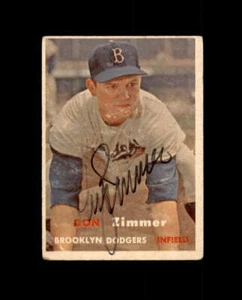 Don Zimmer Signed Authentic 1957 Topps Brooklyn Dodgers Autograph - Picture 1 of 2