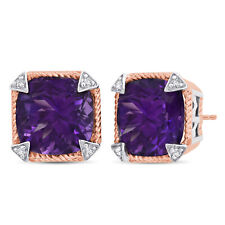 Sterling Silver 8MM Cushion Cut Gemstone Two Tone Stud in Various Stone Colors