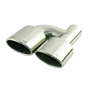 Punta de escape universal derecha de 2,5"" grabada de acero inoxidable doble para Benz - Imagen 1 de 5