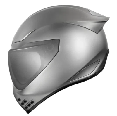 Icon Domain Cornelius Motorcycle Helmet - Matte Silver - All Sizes - Image 1 of 4