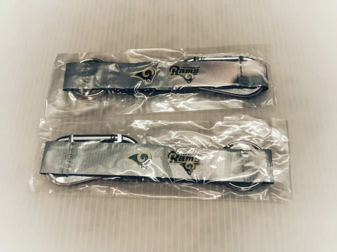 Los Angeles Rams Silver Aminco NFL Metal Carabiner Ring - Lot of 2 Cover