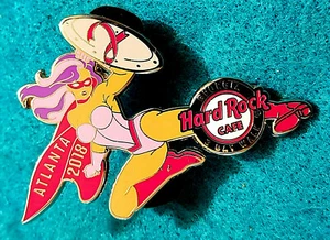 ATLANTA FIGHT BREAST CANCER PINK RIBBON SUPER HERO GIRL WALK Hard Rock Cafe PIN - Picture 1 of 1