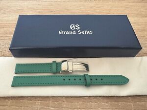 Grand Seiko Leather Belt Strap w/D-buckle,Green Color, 13mm for Ladies