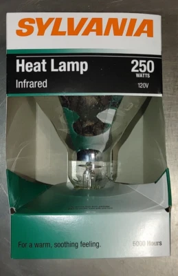 Sylvania Heat Lamp Infrared Bulb 250BR40/RP 120V 250W   NEW IN PACKAGE - Image 1 of 2