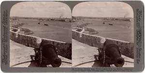 Cuba.La Havane.Habana.Un ancien Canon.Citadelle Morro.Stereoview.Photo stereo. - Picture 1 of 1