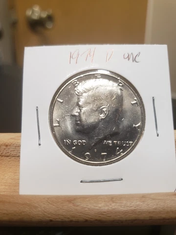 1974 D Uncirculated Kennedy 50c Half Dollar Actual Coin Pictured Cover
