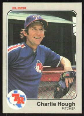 1983 Fleer Baseball Card Charlie Hough #570 Texas Rangers - Image 1 of 2