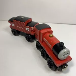 Thomas & Friends Wooden Railway JAMES Train Engine + Sodor Line Caboose - Picture 1 of 7