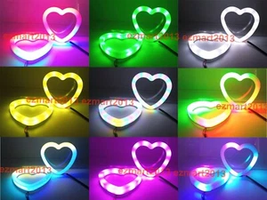 4x Chasing Dynamic Dream Color Flow RGB Love Heart Halo Ring Demon Devil Eye DRL - Picture 1 of 19
