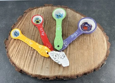 Difícil de encontrar Pioneer Woman 4 piezas cuchara medidora de dalia cerámica Foto 1 de 2