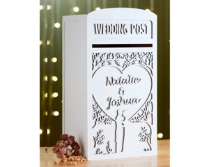 Personalised Lockable Wedding Post Box - Wedding Card Post Box Wedding Post Box - Picture 1 of 9
