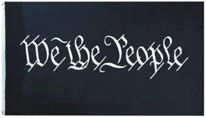 3X5 We The People Black / White Letters 100D Woven Poly Nylon Flag Banner - Picture 1 of 4