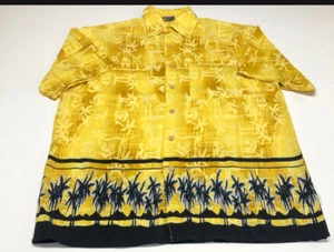 Sideout Hawaiian Floral Pattern yellow Mens Short Sleeves Shirt Medium size  - Picture 1 of 6