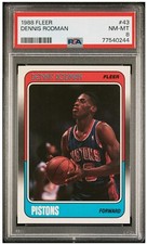 1988 Fleer #43 Dennis Rodman PSA 8 Rookie Card
