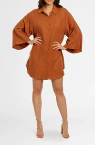 Camilla & Marc Anneli Brown Shirt Dress Casual Size 10 AU Preloved - Picture 1 of 9