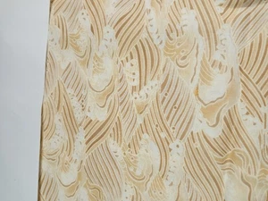 Fabric Ivory/Beige Background Wavy Print 17" x 43"   100% Cotton - Picture 1 of 2