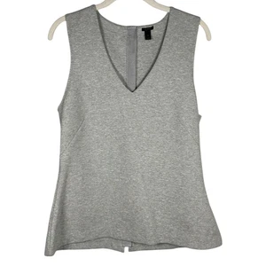 J.Crew Gray Cotton Blend Peplum Cotton Sleeveless Tank Top Blouse Women's Medium - Picture 1 of 7