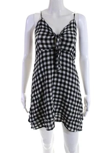 Rails Womens Spaghetti Strap V Neck Gingham Mini Dress Black White Size XS - Picture 1 of 6