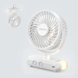 Portable Camping Fan with LED Lantern USB Rechargeable Battery Operated Fan - Picture 1 of 6