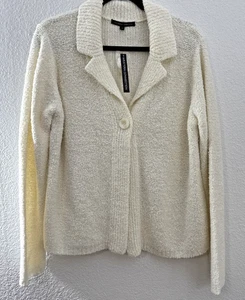Nuevo con etiquetas Cárdigan Suéter Western Connection Vintage Grande Abotonado Abierto Blanco - Imagen 1 de 7