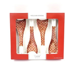 Williams Sonoma Lunar Neujahr Knödel Suppe Porzellan Löffel 4er Set Neu - Bild 1 von 3