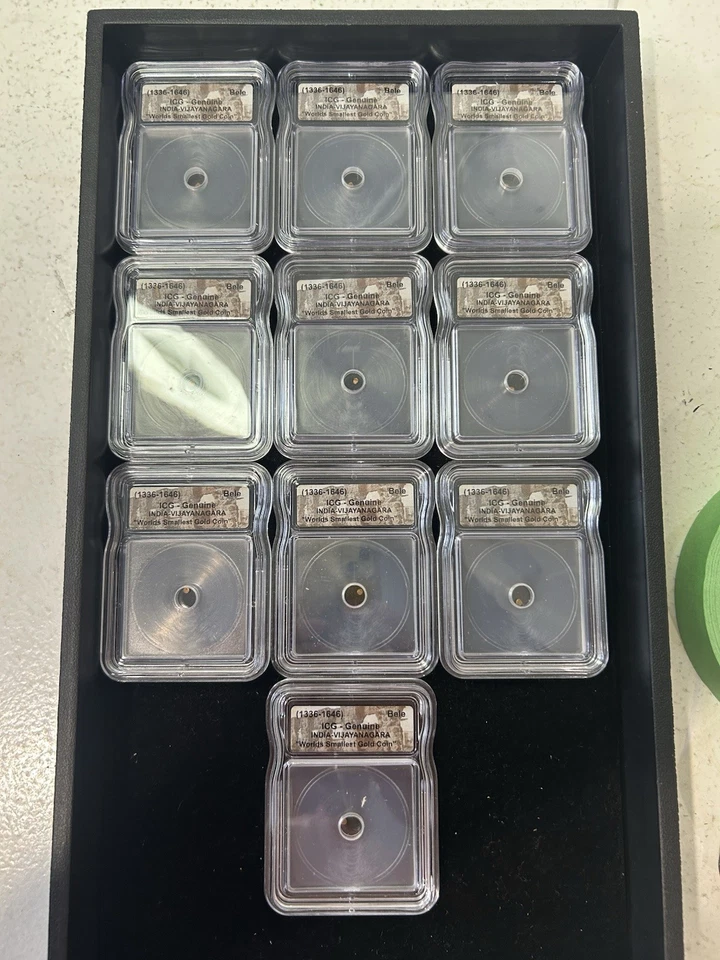 SASA Lot Of (10) 1336-1646 India Vijayanagara "World's Smallest Gold Coin" ICG - Image 1 of 4