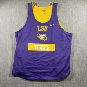 LSU Tigers Shirt Mens XL Purple Gold NCAA Basketball Dri Fit Athletic Nike Top - Picture 1 of 7