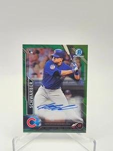 2016 Bowman Chrome Rookie AUTO Kyle Schwarber #BCAR-KS Green Refractor /99 (RC) - Picture 1 of 2