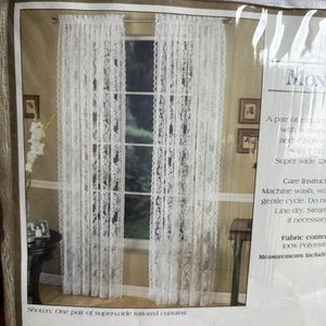 De colección Mónaco Lorena Antiguo Marfil 120"x 84" Elegante Encaje Paneles A Medida - Imagen 1 de 4