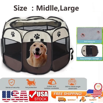 美国便携式宠物围栏可折叠运动游戏围栏帐篷狗窝箱适用于小狗 — 第 1/4 张图片