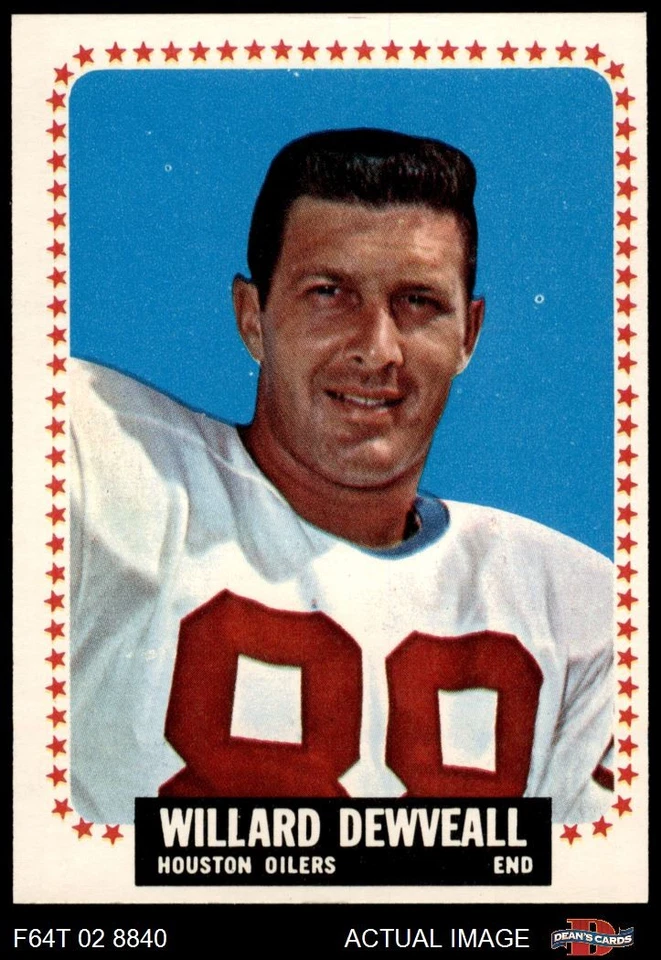1964 Topps #72 Willard Dewveall Oilers SHORT-PRINT SMU 6 - EX/MT - Image 1 of 1