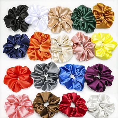 Hair Accessories Bright Silk Hair Bands Multicolour Fabric Solid Color - Image 1 of 4