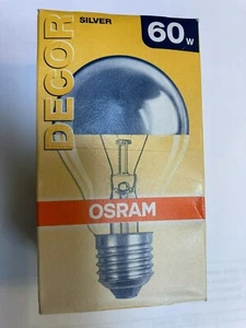 OSRAM DECOR GLÜHLAMPE KUPPENVERSPIEGELT SILBER KOPFSPIEGEL E27 240V 60W DIMMBAR - Bild 1 von 1