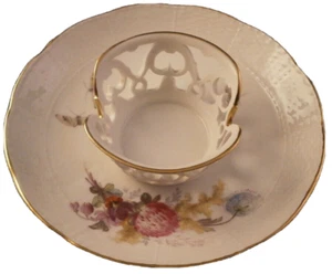 Antique 20thC KPM Berlin Porcelain Trembleuse Saucer Porzellan Untertasse German - Picture 1 of 9