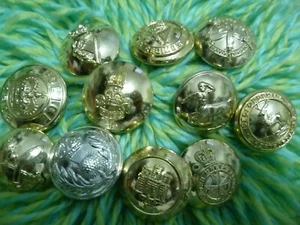 STAYBRITE JOB LOT OF MILITARY ARMY UNIFORM BUTTONS 11 PCS 24 25 MM - Picture 1 of 8