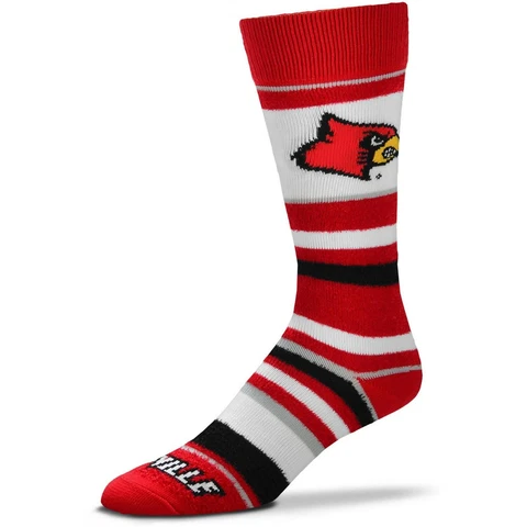 Louisville Cardinals Women's Soft Stripe Crew-Length Socks Cover