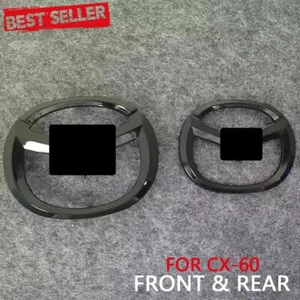 1X Gloss black front grill emblem and 1X rear Trunk badge For CX60 CX-60 2022-24 - Picture 1 of 4