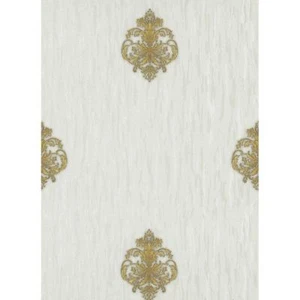 NEW ERISMANN LUXURY DAMASK MOTIF TEXTURED METALLIC GOLD SILVER VINYL WALLPAPER - Picture 1 of 1