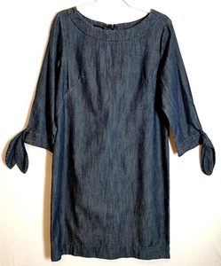 Talbots Kleid 10 Denim Chambray leicht 100% Baumwolle Landhaus klassisch Sommer - Bild 1 von 11