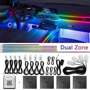 256 Colores Atmósfera LED Luz Ambiental Interior RGB LED Tira Acrílica Oculta APP - Imagen 1 de 24