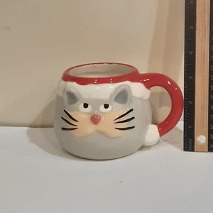 SANTA KITTY CAT CHRISTMAS CUP MUG - Picture 1 of 6