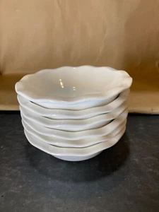 6er Set - massive weiße Smeese überbackene Dessertschalen, Topf Kuchen, Torten usw. - Bild 1 von 7
