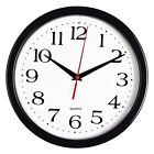  Wall Clock Silent Non Ticking Quality Quartz Battery Operated 10 Inch Black