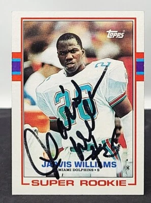 JARVIS WILLIAMS Signed Autograph 1989 Topps Football Card RC #291 Miami Dolphins - Image 1 of 2