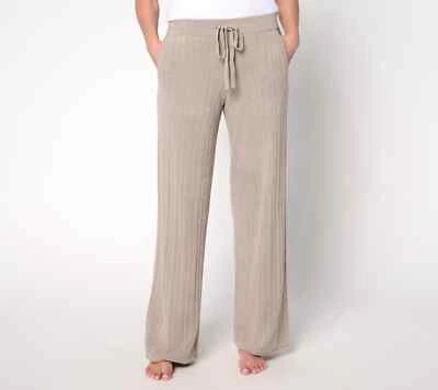 Barefoot Dreams CozyChic Ribbed Rolled Edge Pant-Beach Rock-Petite Small A676214 - Image 1 of 2