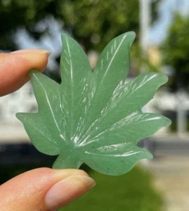cristallo di quarzo naturale verde mausoleo orientale foglie d'acero regalo 1pz - Foto 1 di 6